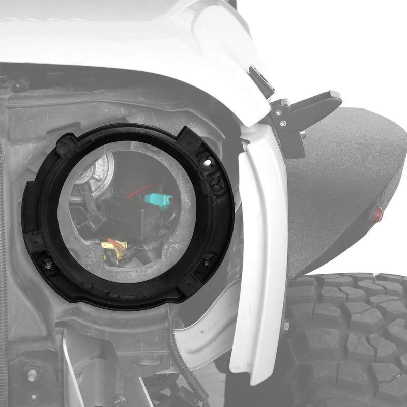 Hooke Road 7 in Headlight Mount Retaining Bracket Ring Replacement for Jeep Wrangler JK & Unlimited 2007-2018 - Image 2